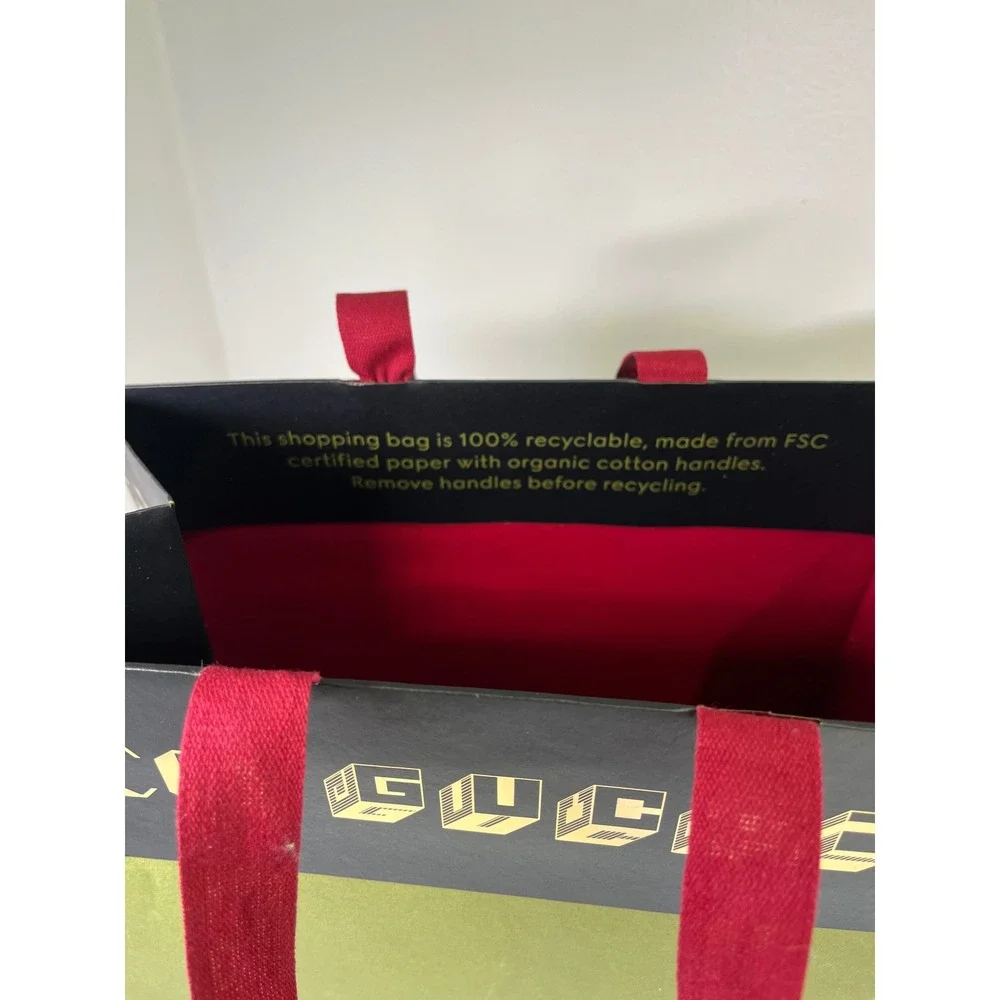 Lot of 3 Hermes Prada Gucci 100 Designer Shopping Bag Bundle w Hermes Ribbon